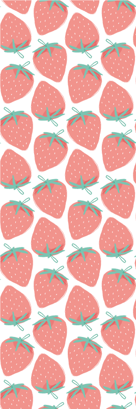 Tapis vinyle cuisine motif fraises pastel sans couture - TenStickers