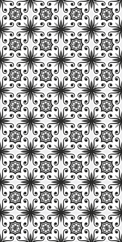 Tapis vinyle cuisine carreaux noirs vintage - TenStickers
