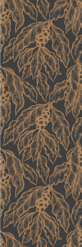 Tapis vinyle cuisine motif branches de café - TenStickers