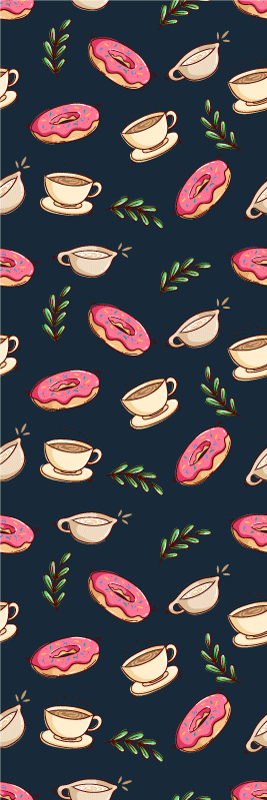 Tapis vinyle cuisine arrière-plan desserts et café - TenStickers