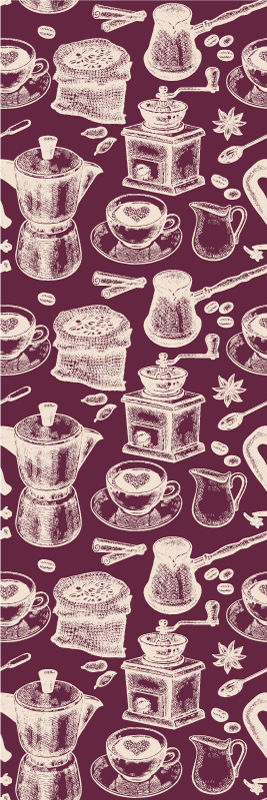 Tapis vinyle cuisine motif café - TenStickers