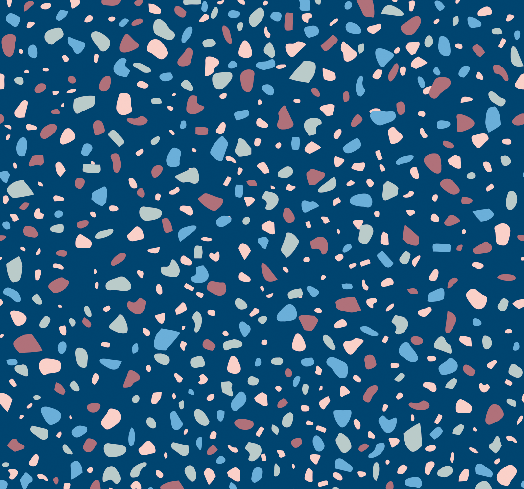 Tapis vinyle cuisine bleu foncé terrazzo - TenStickers