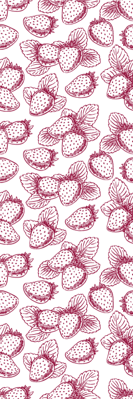 Tapis vinyle cuisine motif fraises mignon sans couture - TenStickers