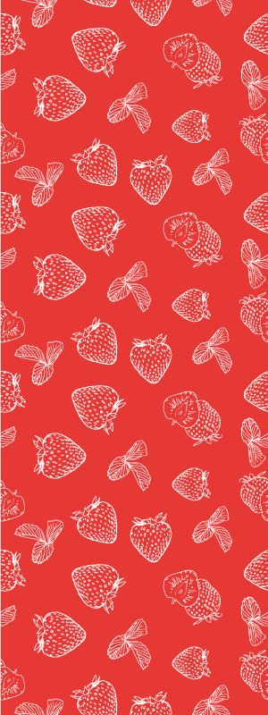 Tapis vinyle cuisine motif fraise sans couture - TenStickers