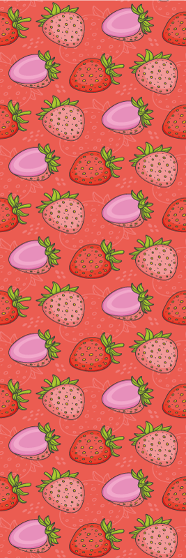Tapis vinyle cuisine fraises rouges et roses sans couture - TenStickers