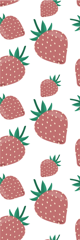 Tapis vinyle cuisine motif fraises colorées manuscrit - TenStickers