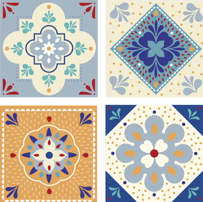 Tapis vinyle salle de bain palette colorée - TenStickers