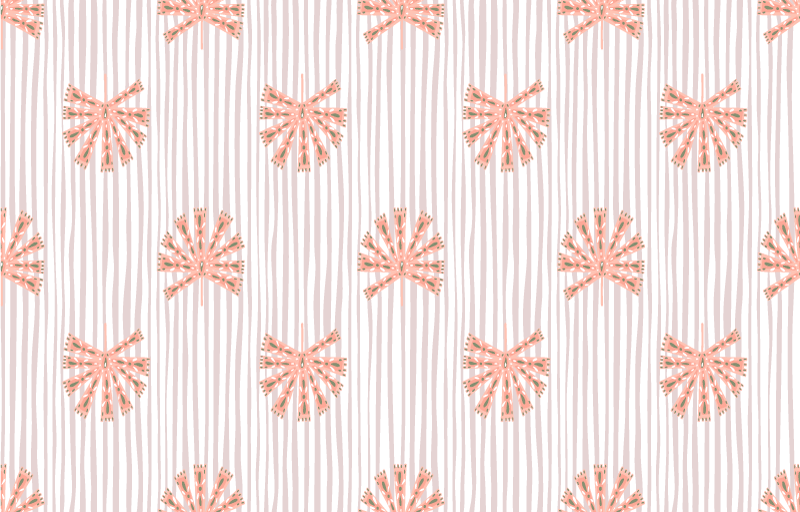 Tapis vinyle fleurs et plantes motif floral rose pastel - TenStickers
