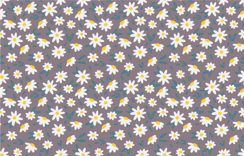 Tapis vinyle fleurs et plantes motif marguerites mignonnes - TenStickers