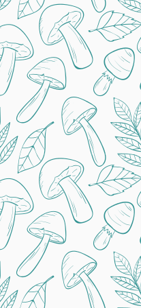 Tapis vinyle fleurs et plantes champignons bleu clair - TenStickers