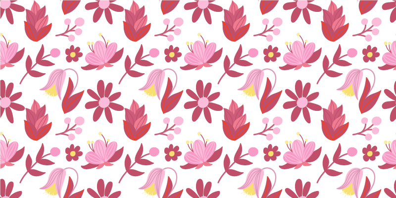 Tapis vinyle fleurs et plantes art populaire polonais - TenStickers