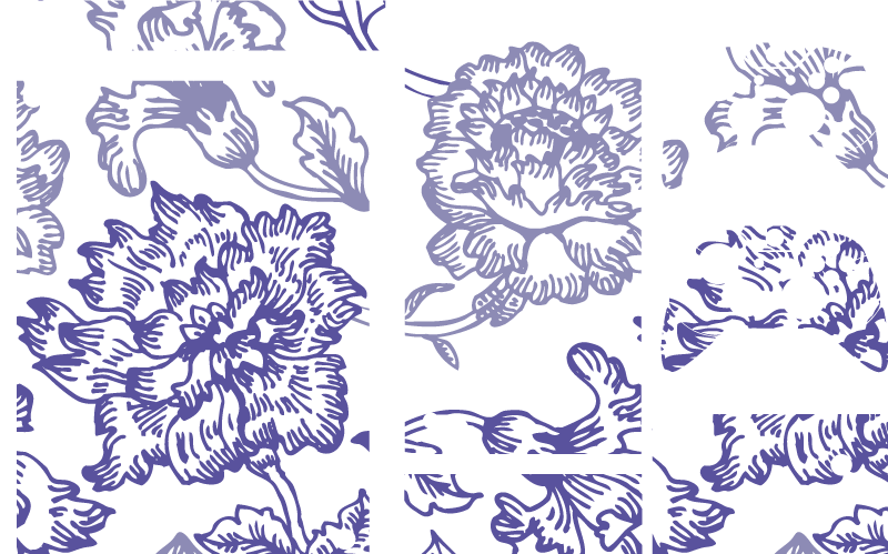 Tapis vinyle fleurs et plantes motif floral doux violet - TenStickers