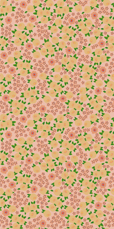 Tapis vinyle fleurs et plantes motif floral original pêches - TenStickers