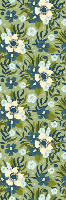 Tapis vinyle fleurs et plantes motif nature floral - TenStickers