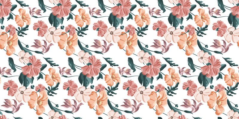 Tapis vinyle fleurs et plantes motif fleuri - TenStickers