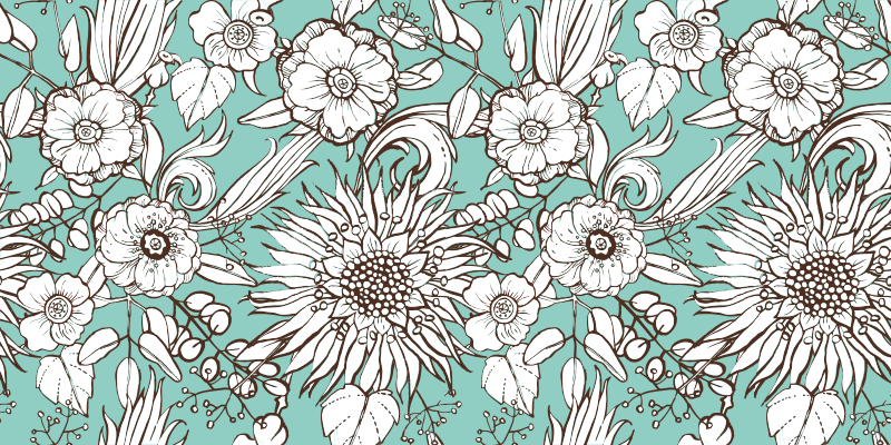 Tapis vinyle fleurs et plantes collection motifs floraux - TenStickers