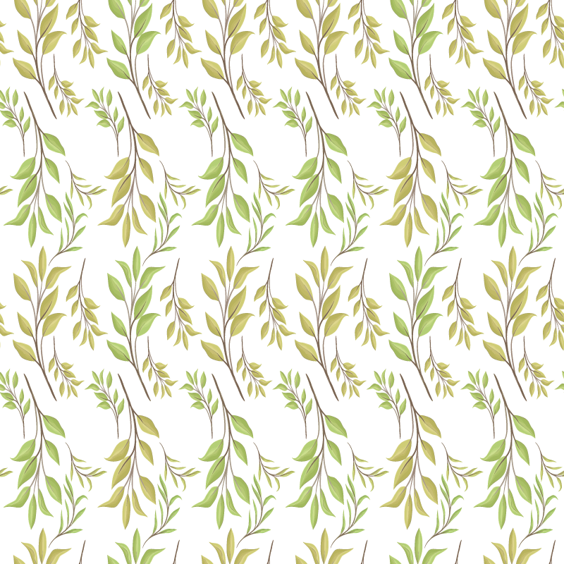 Tapis vinyle fleurs et plantes motif vert luxuriant - TenStickers