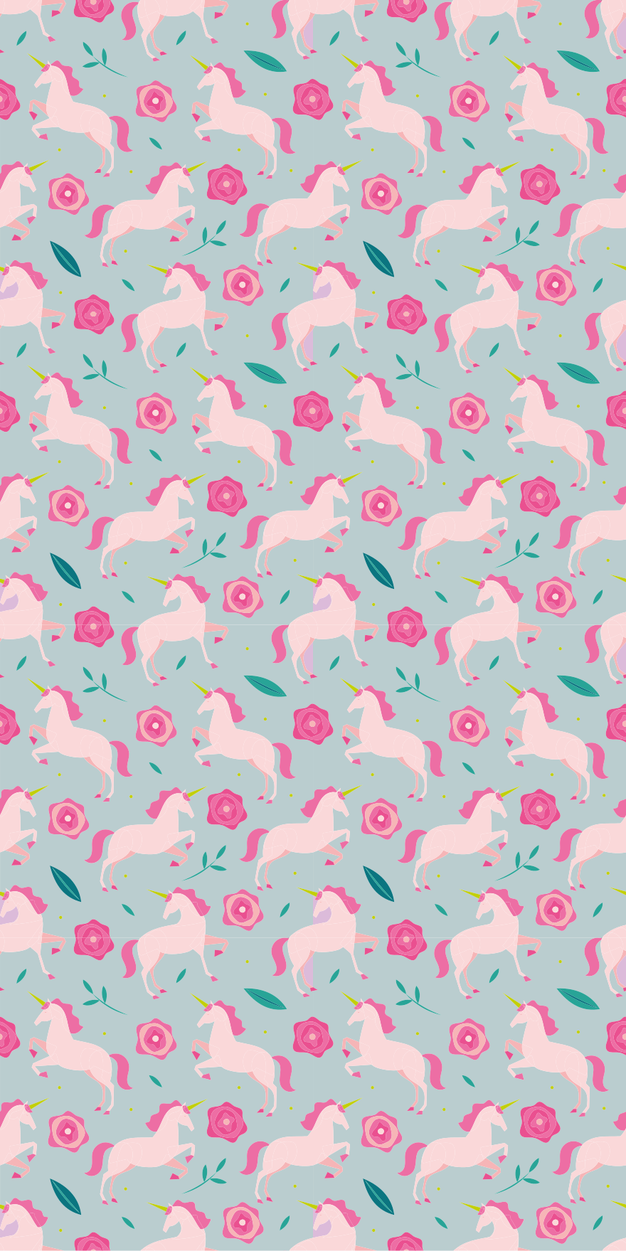 Tapis vinyle ado motif licorne fleurie - TenStickers