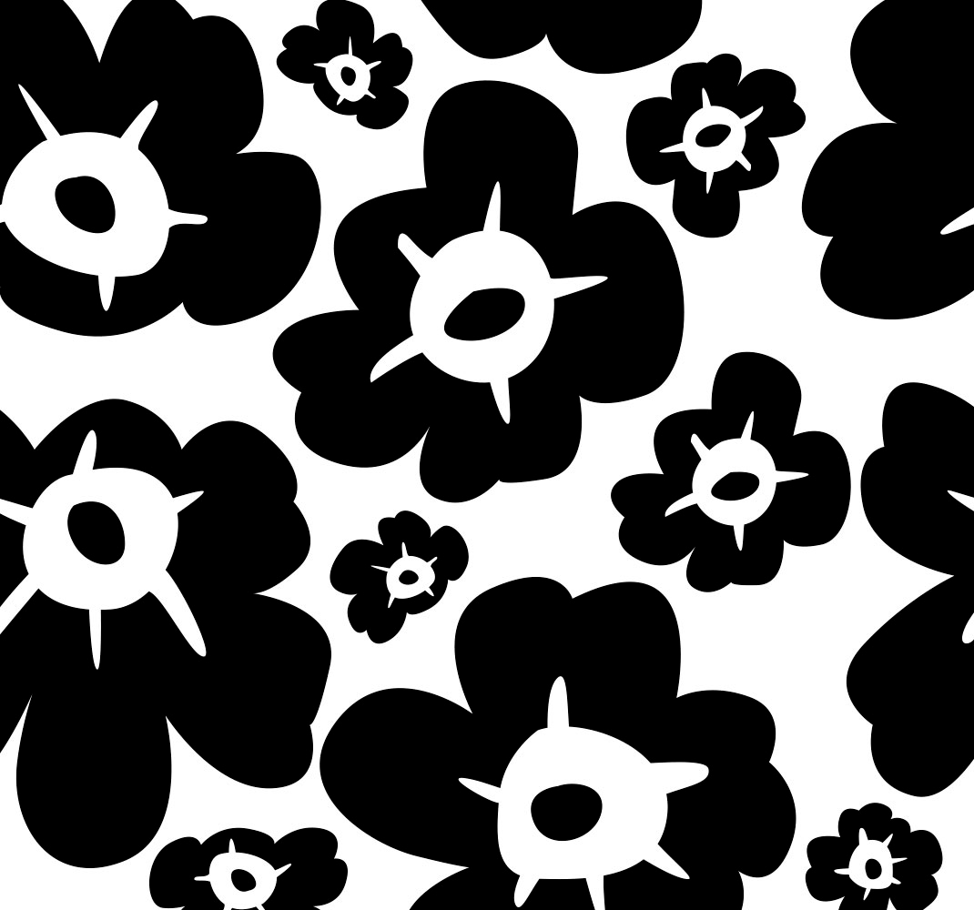 Tapis vinyle chambre coquelicot noir - TenStickers
