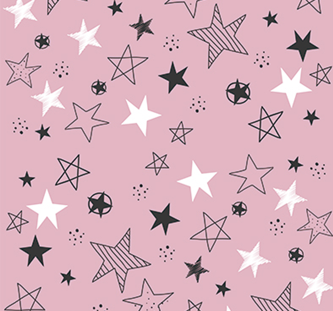 Tapis vinyle étoile motif rose et noir - TenStickers