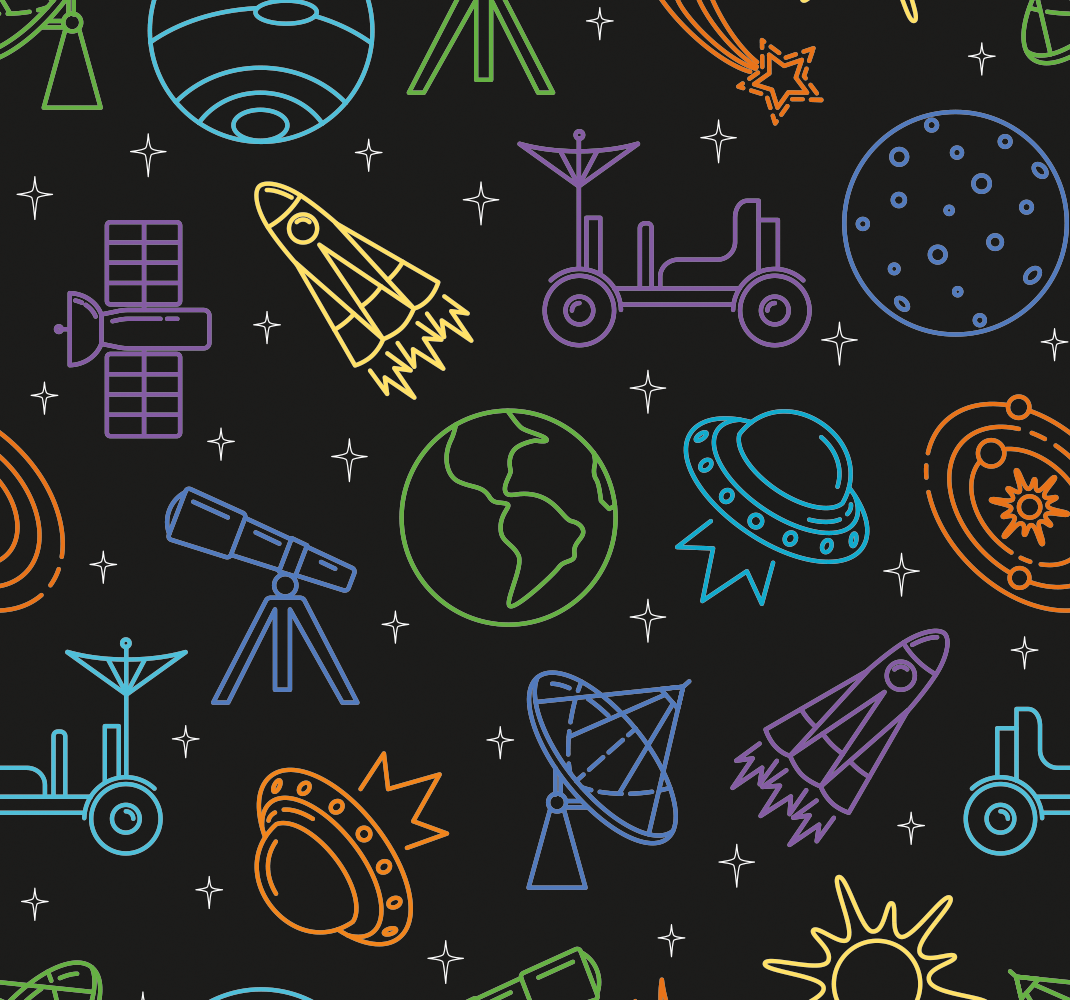 Tapis vinyle étoile icônes spatiales - TenStickers