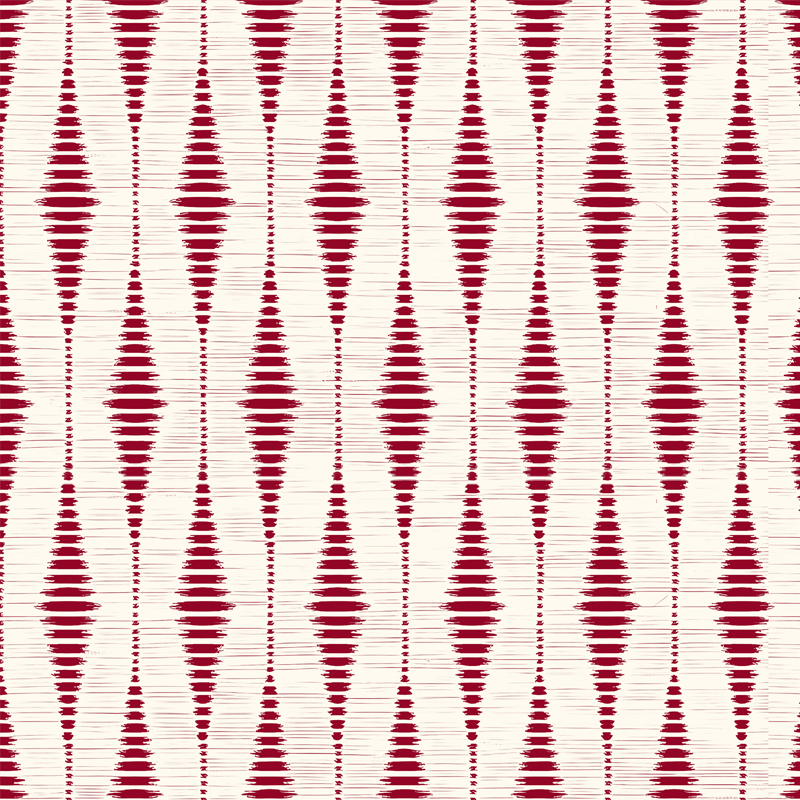 Tapis vinyles géométriques ikat rouge rabaul - TenStickers