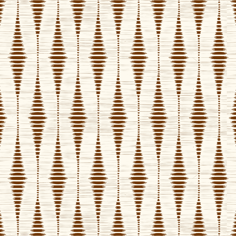 Tapis vinyles géométriques ikat marron chocolat - TenStickers
