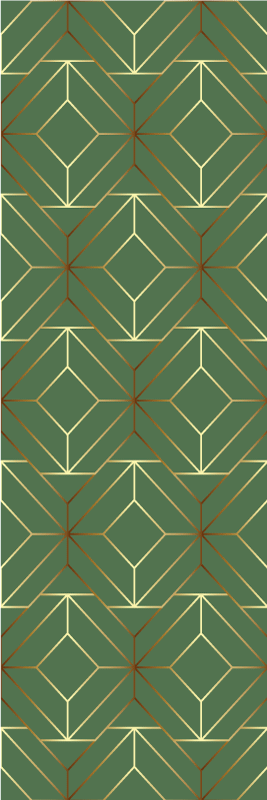Tapis vinyles géométriques carrés verts métalliques dorés - TenStickers