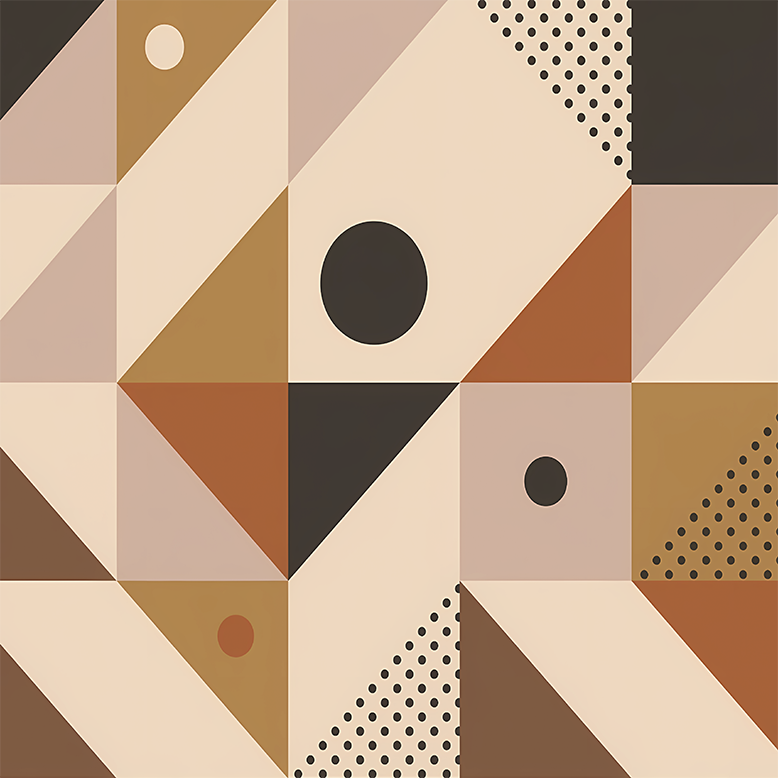 Tapis vinyles géométriques patchwork marron - TenStickers