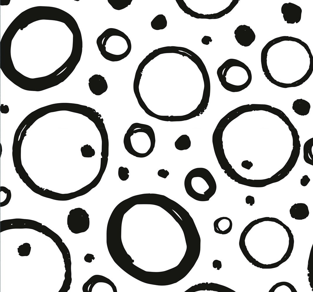 Tapis vinyles géométriques design circulaire noir et blanc - TenStickers