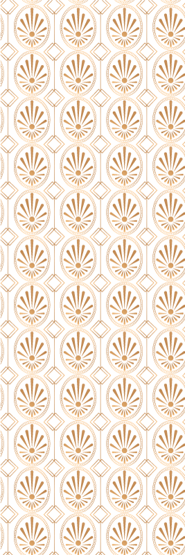 Tapis vinyles géométriques motif déco art moderne or blanc - TenStickers