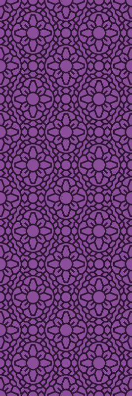 Tapis vinyles géométriques fleurs violettes rondes - TenStickers