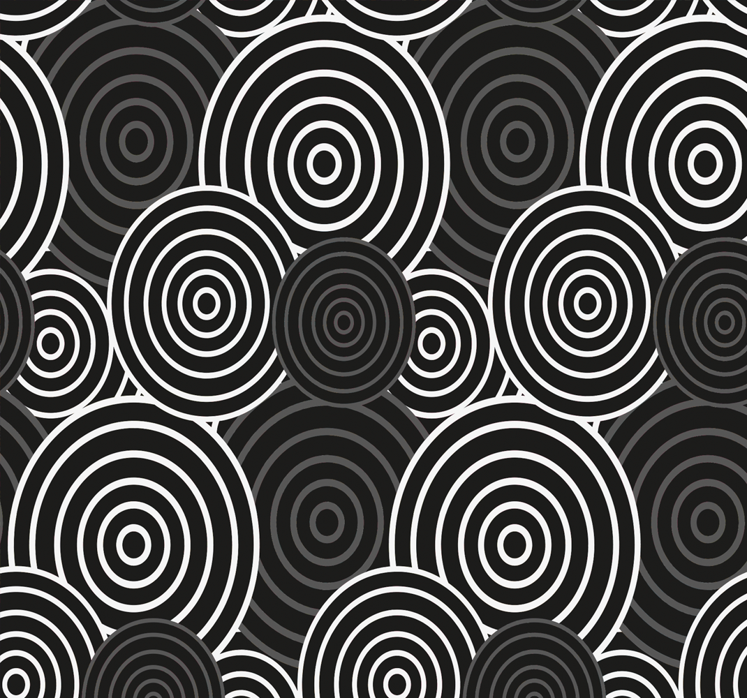Tapis vinyles géométriques cercle noir sur fond - TenStickers
