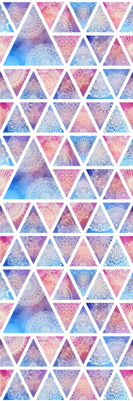 Tapis vinyles géométriques triangles floraux ethniques - TenStickers