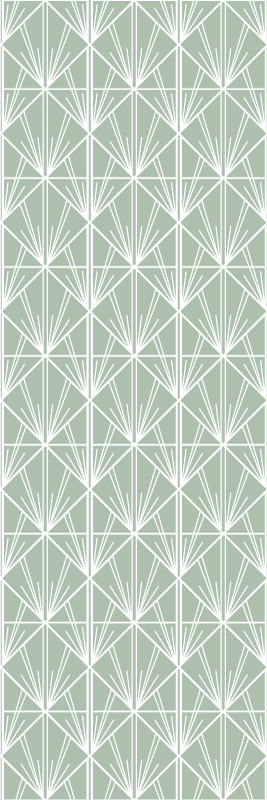 Tapis vinyles géométriques motif déco moderne vert et blanc - TenStickers