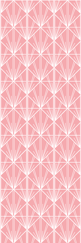 Tapis vinyles géométriques motif déco rose et blanc - TenStickers