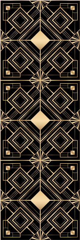 Tapis vinyles géométriques art moderne noir et or - TenStickers