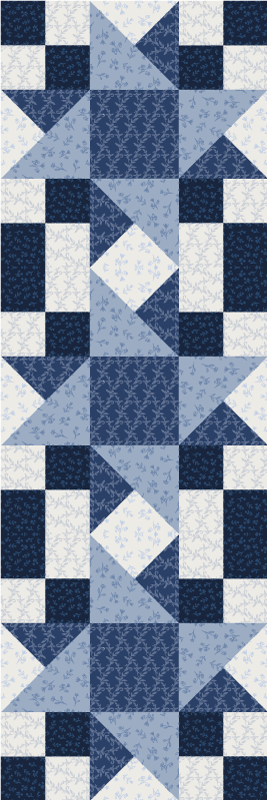 Tapis vinyles géométriques design triangles étoiles bleues - TenStickers