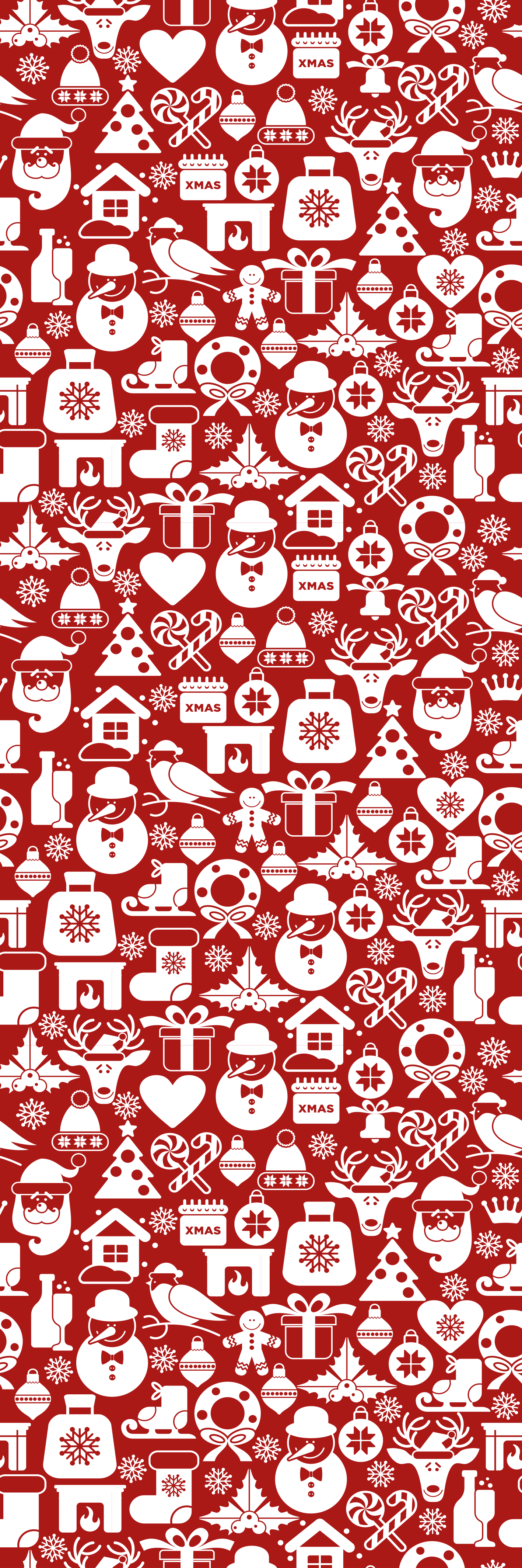 Tapis vinyle noël icônes de noël sur fond rouge - TenStickers