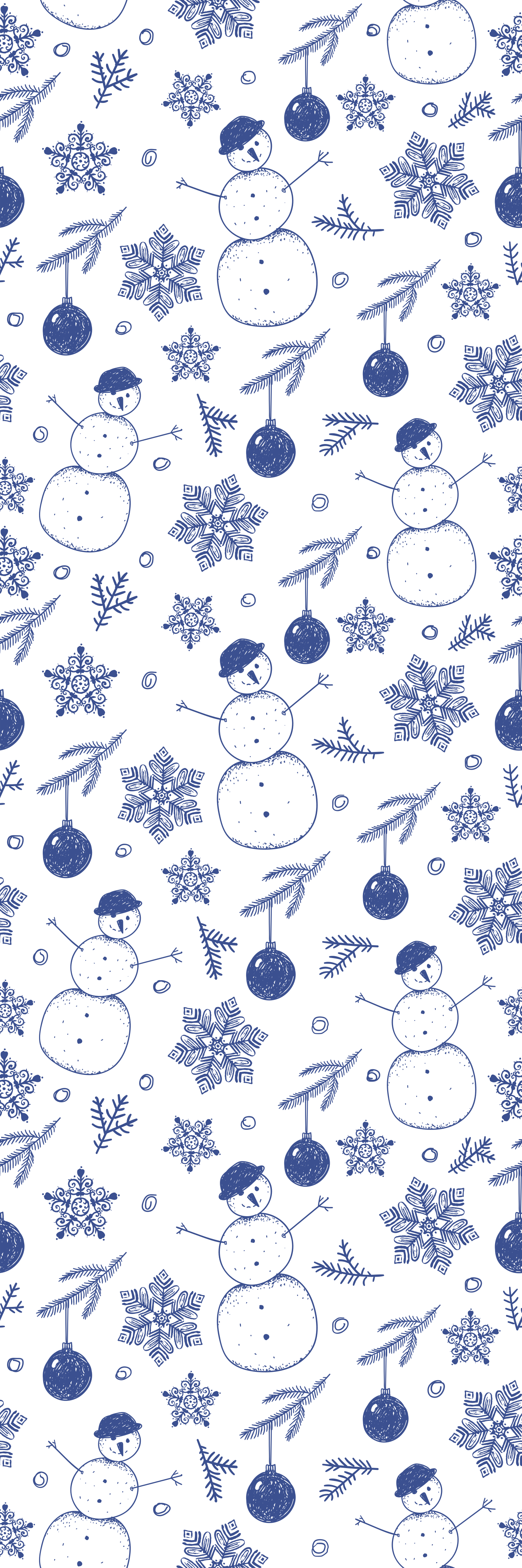 Tapis vinyle noël motif hiver bleu dessiné à la main - TenStickers