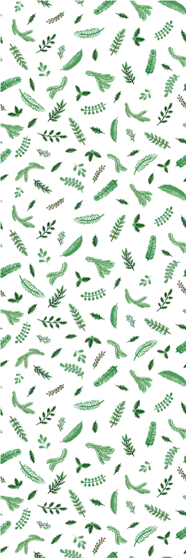 Tapis vinyle noël motif feuilles décorations de noël - TenStickers