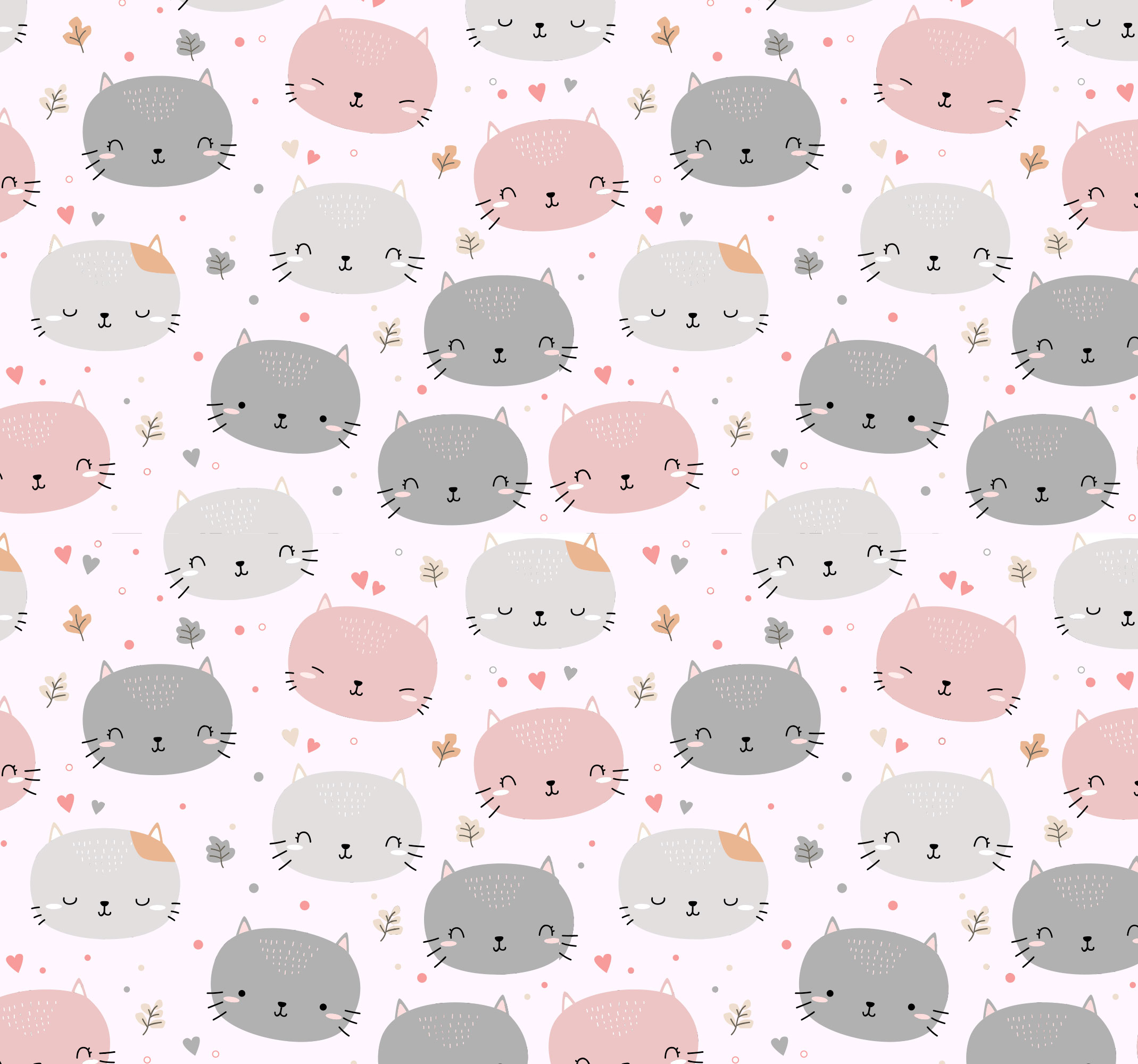 Tapis vinyle chambre adorables chatons gris et rose - TenStickers