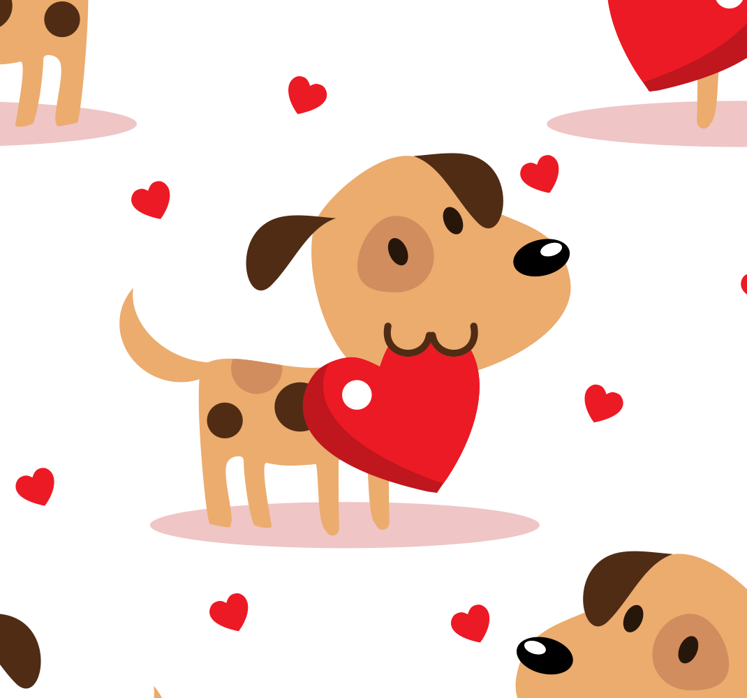 Tapis vinyle chambre chiens rouges - TenStickers