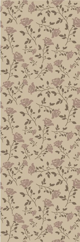 Tapis vinyle chambre motif vintage rose marron - TenStickers