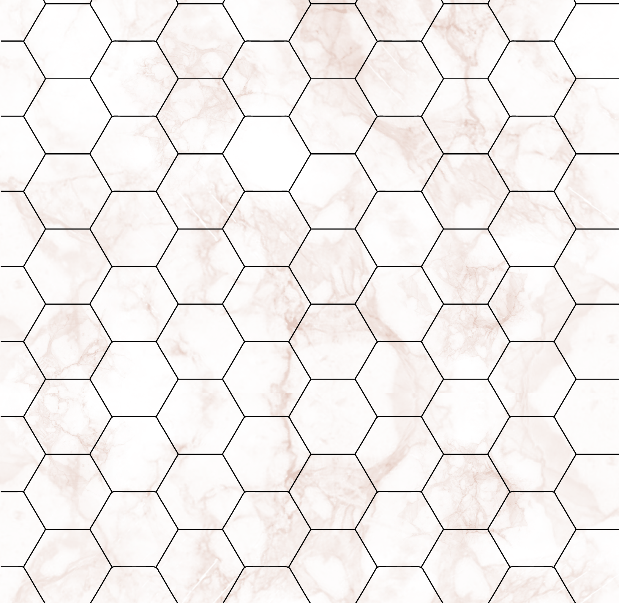 Tapis vinyle chambre carreaux hexagonaux marbrés - TenStickers