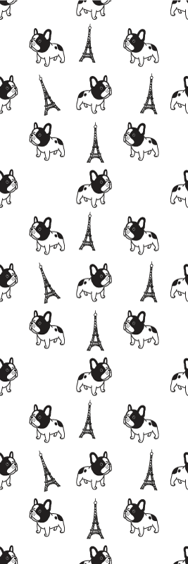 Tapis vinyle chambre bouledogue français à paris - TenStickers