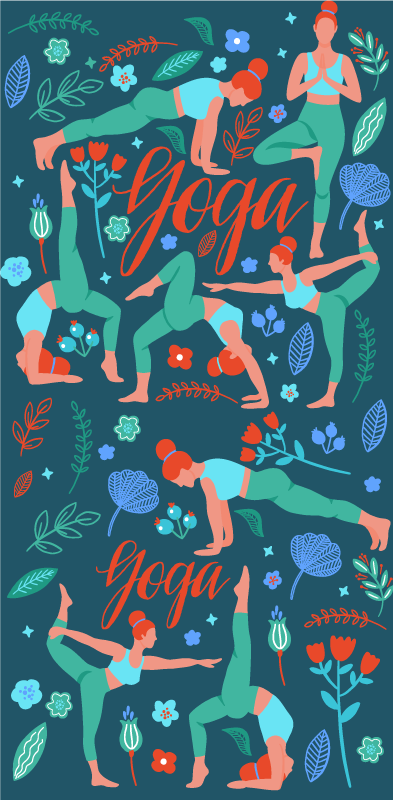 Tapis vinyle chambre femme en train de faire du yoga - TenStickers