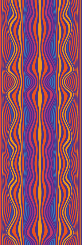 Tapis vinyle chambre lignes groovy psychédéliques - TenStickers