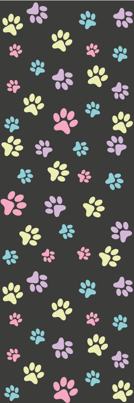 Tapis vinyle chambre pattes de chien colorées étonnantes - TenStickers