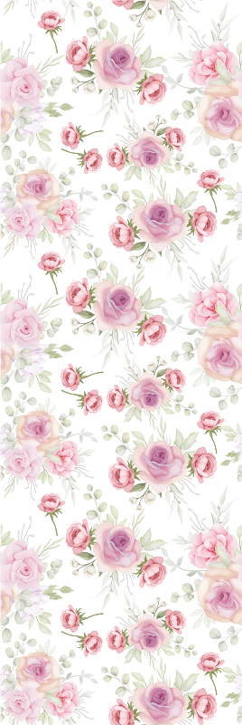 Tapis vinyle chambre motif sauvage et rose - TenStickers